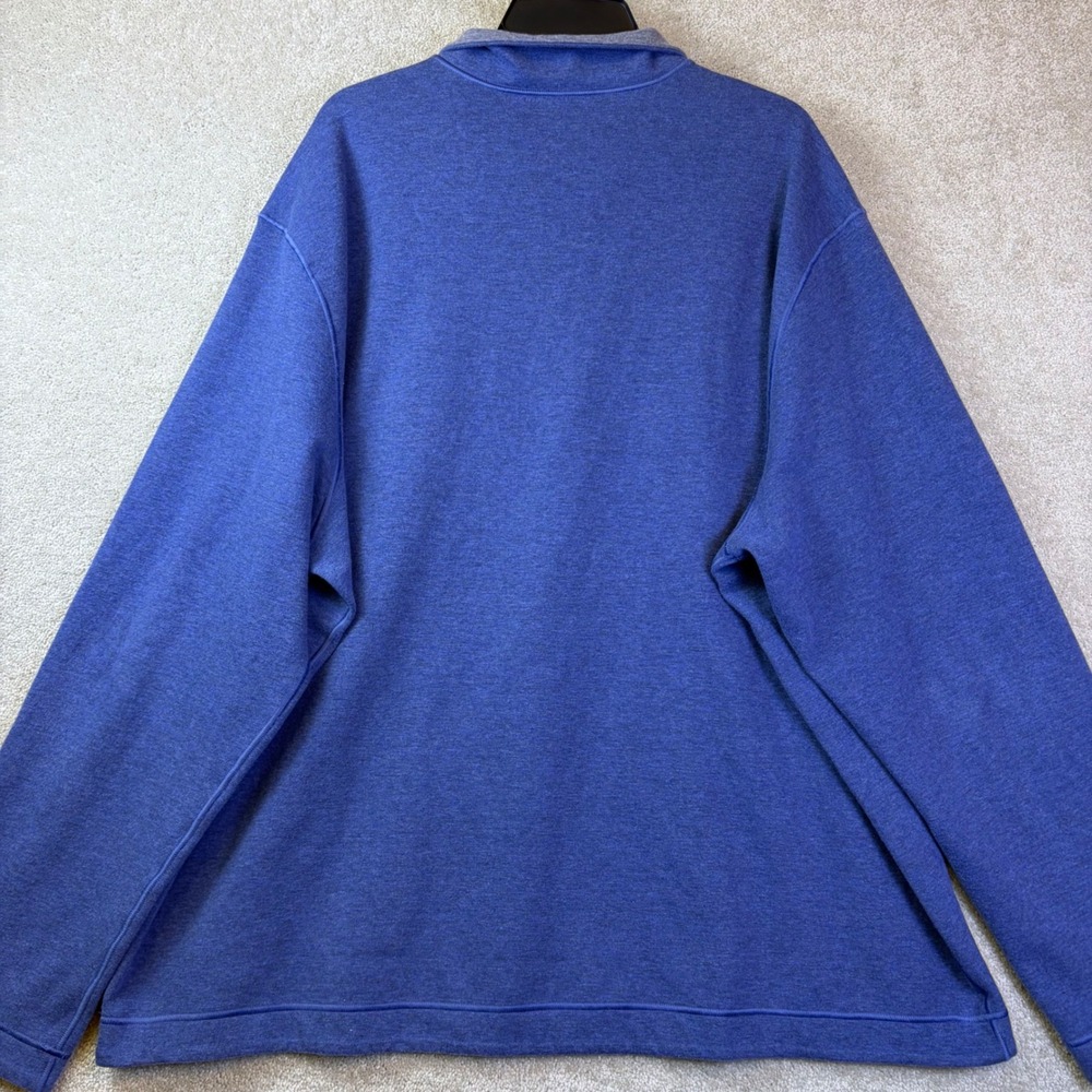 Johnston & Murphy Quarter Zip Pullover Mens XXXL Blue Reversible Sweatshirt 3XL - Picture 2 of 9